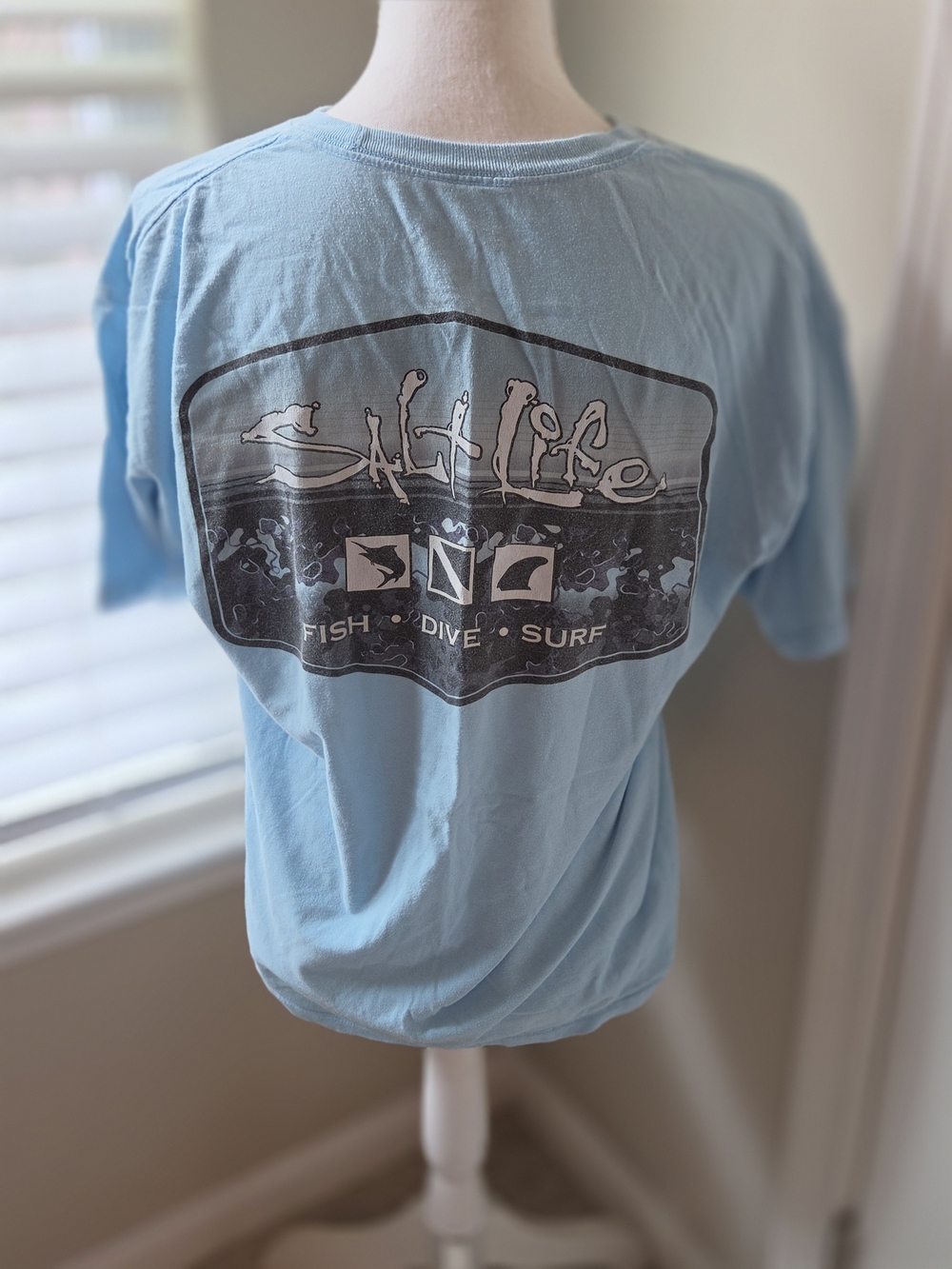 Salt Life Mens Short Sleeve Graphic Tee - Light Blue
